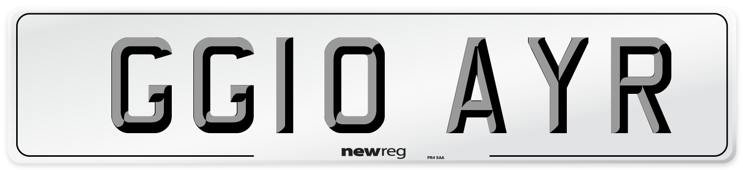 GG10 AYR Number Plate from New Reg